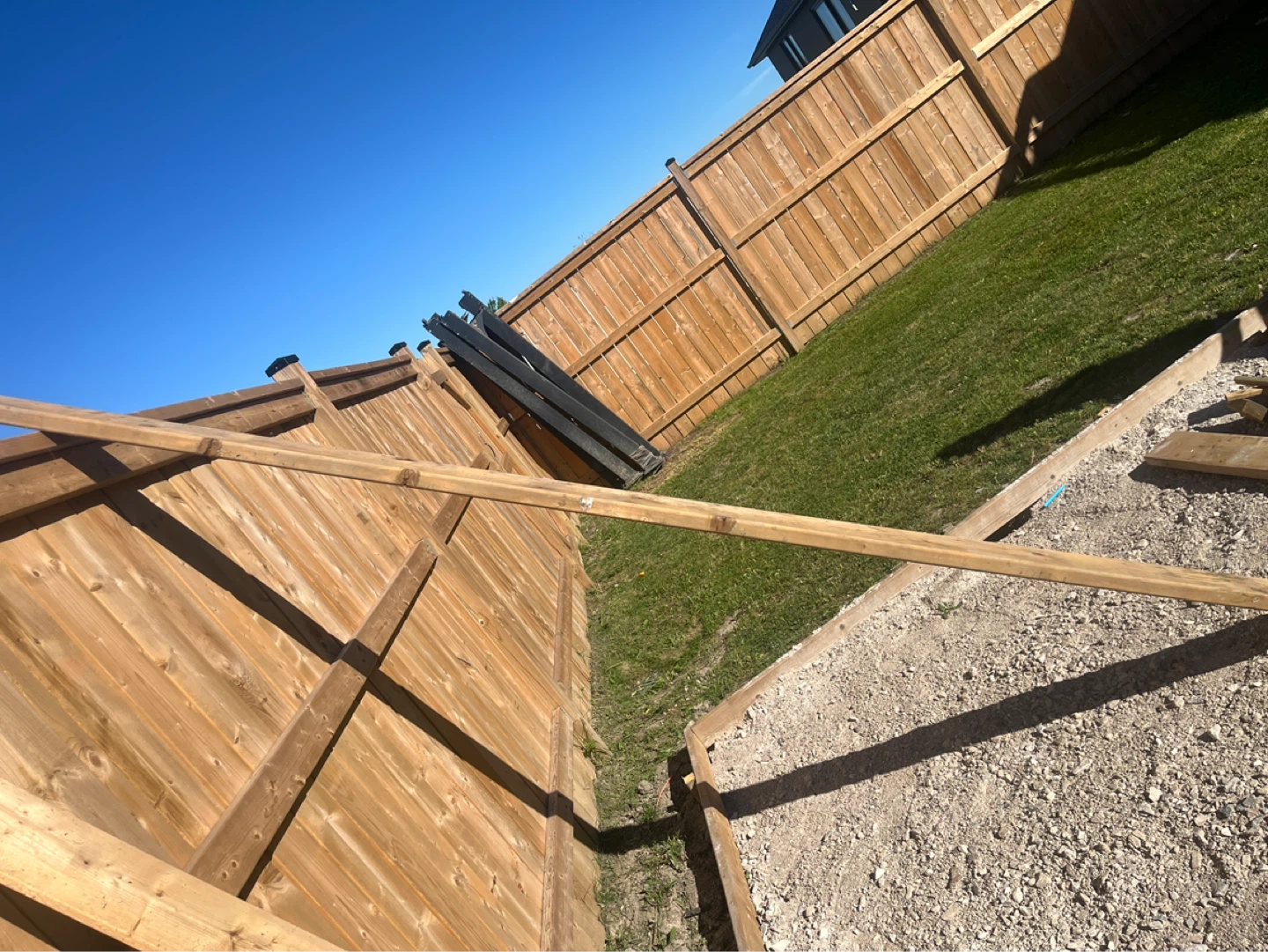 2 Wooden Fence Posts and Boards