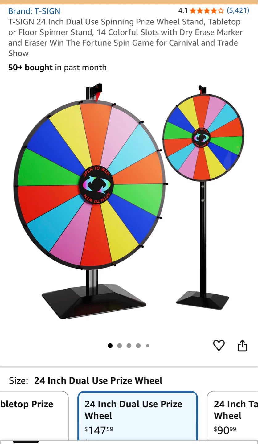 T-SIGN 24 Inch Dual Use Spinning Prize Wheel Stand - photo 4