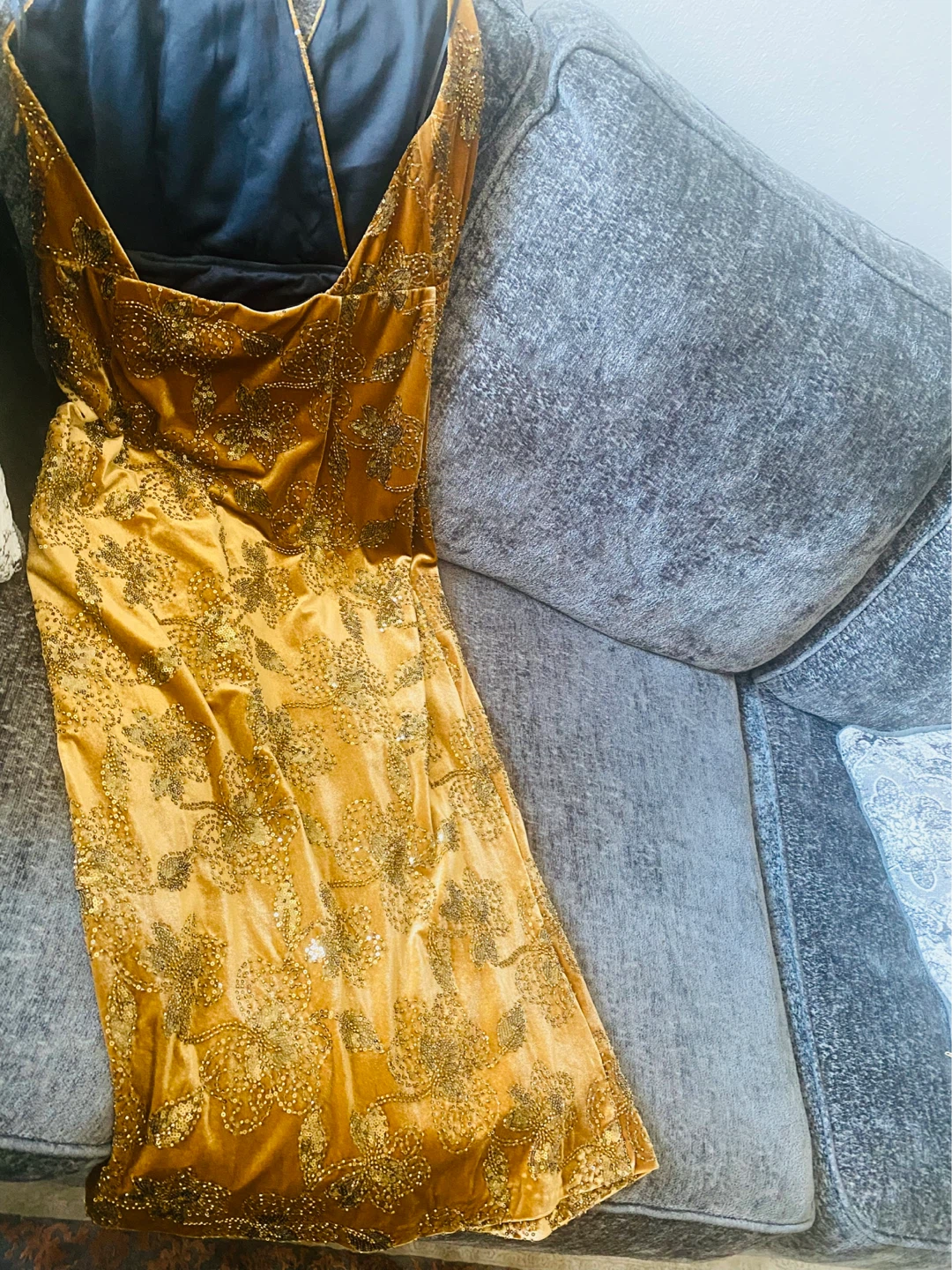 New (Unused) Zara Gold Beaded Halter Dress - photo 5