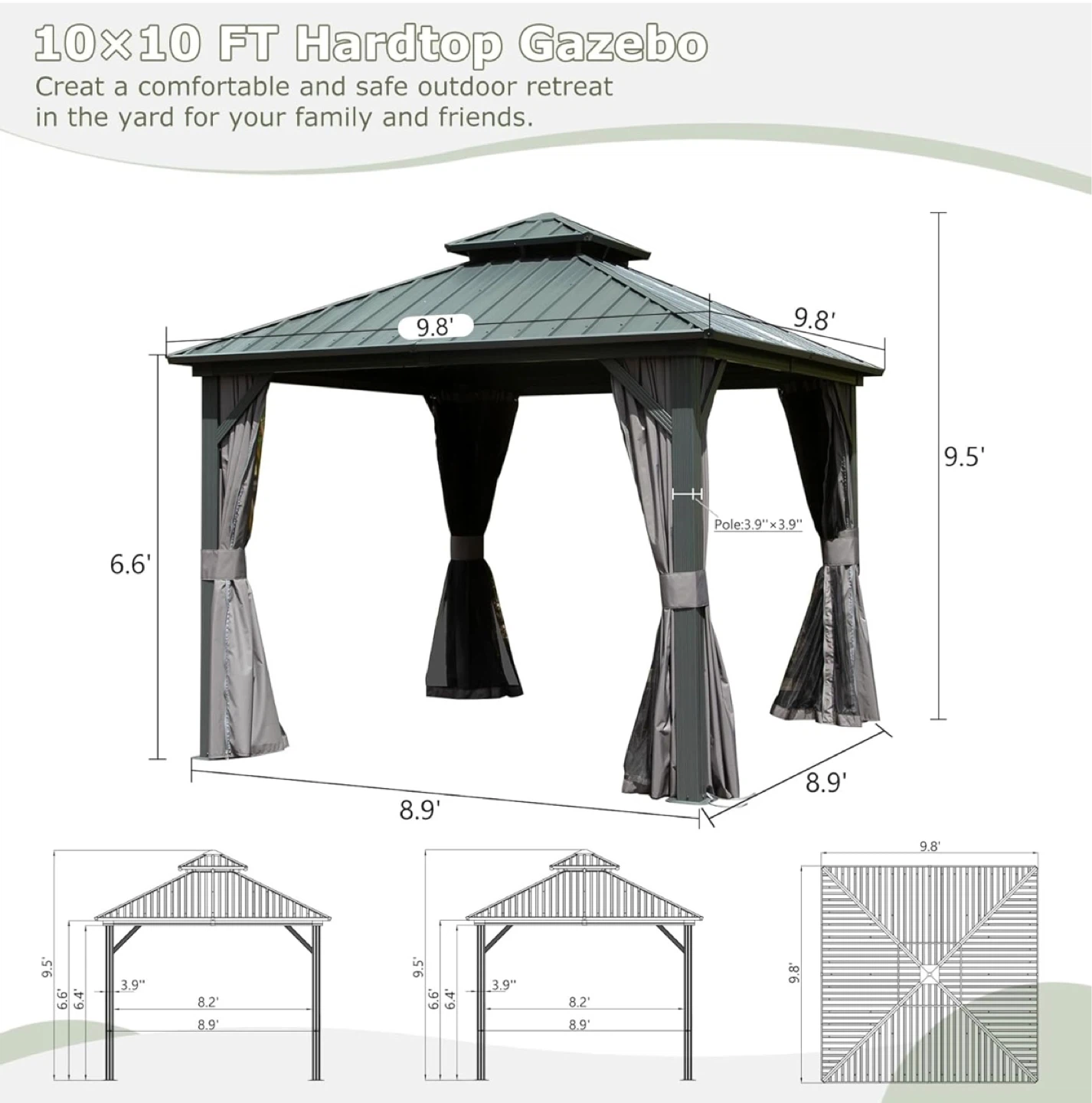 Brand new Domi 10x10 FT Hardtop Gazebo - photo 2