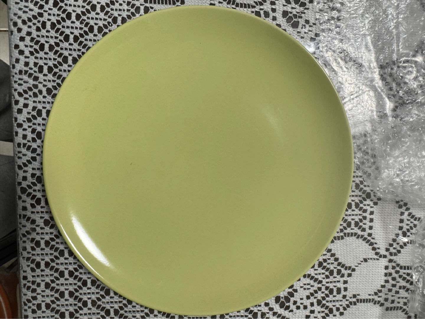 Set of 9 Light Green Ceramic Dinner Plates - photo 4