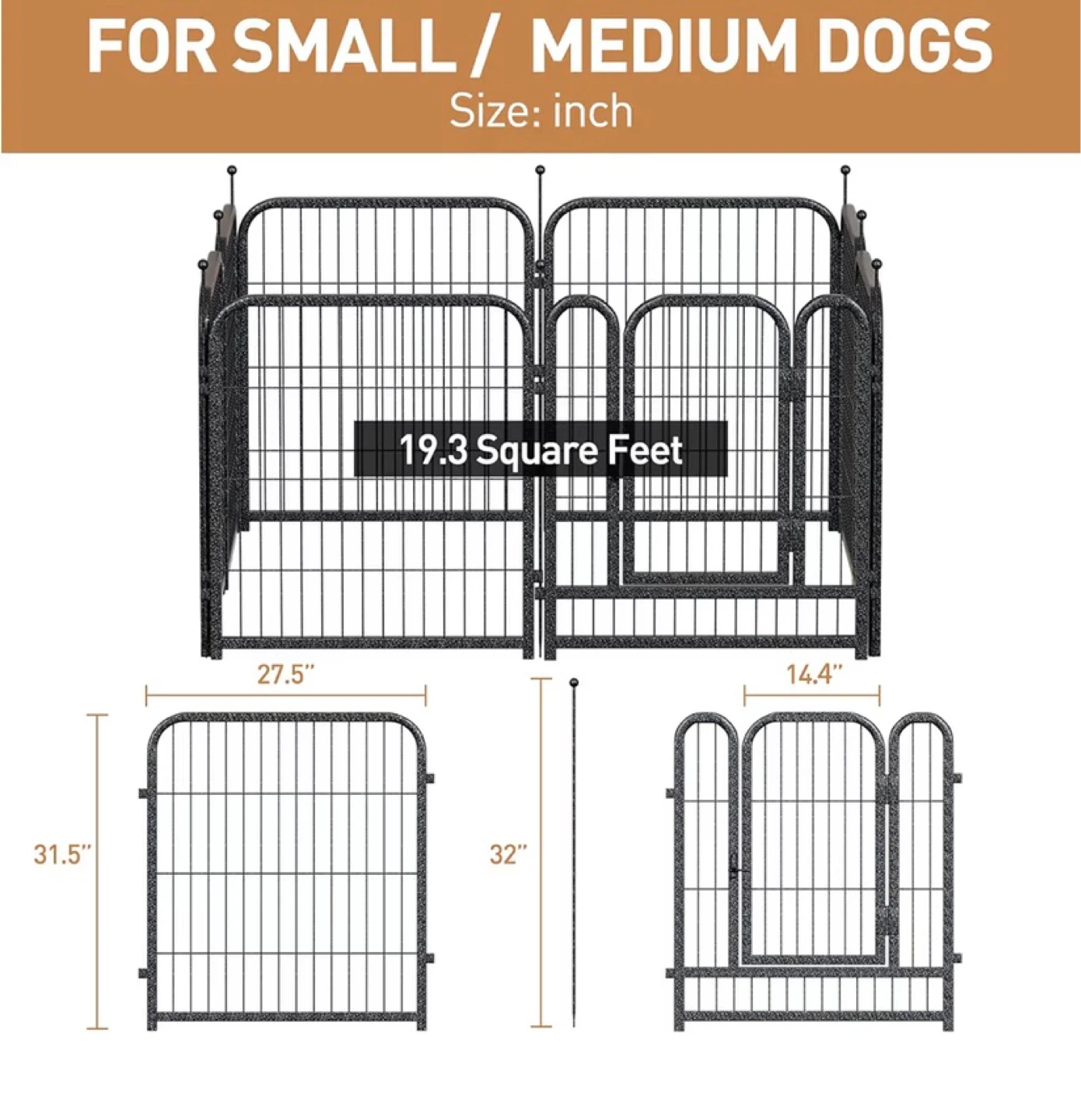 Brand new Black Metal Dog Playpen for Small/Medium Dogs - photo 2
