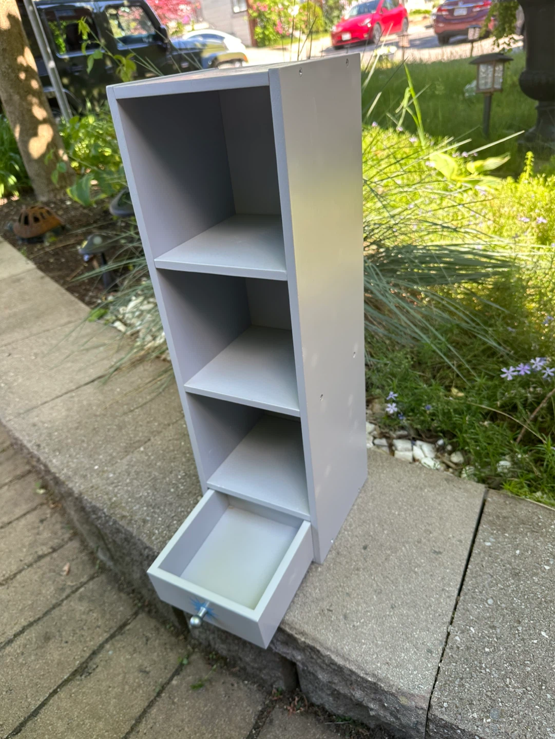 Grey 3-Tier Shelf with Drawer - photo 2