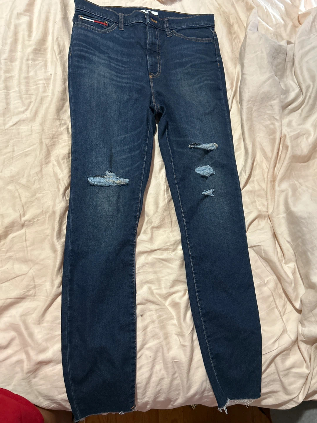 Tommy Hilfiger Blue Distressed Skinny Jeans