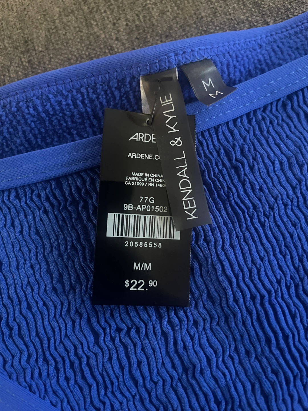 NWT - Kendall & Kylie Blue Textured Bikini Top - photo 2
