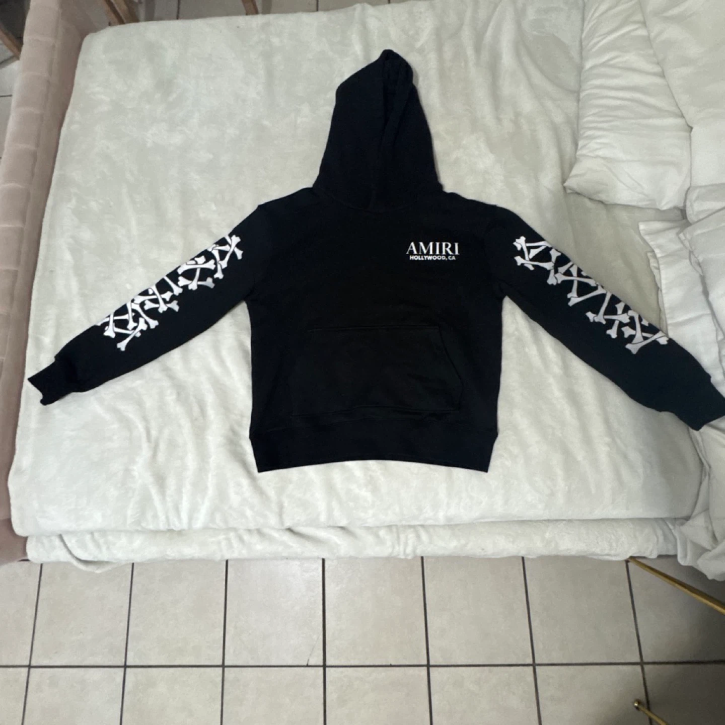 AMIRI Hollywood CA Black Bone Graphic Hoodie