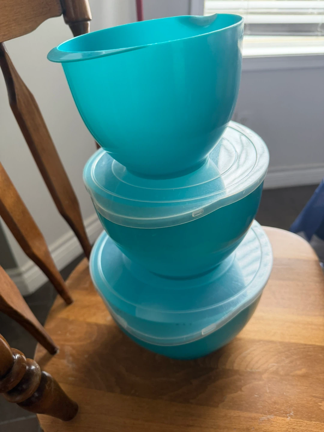 Teal Mixing Bowls with Lids (Set of 3) - photo 2