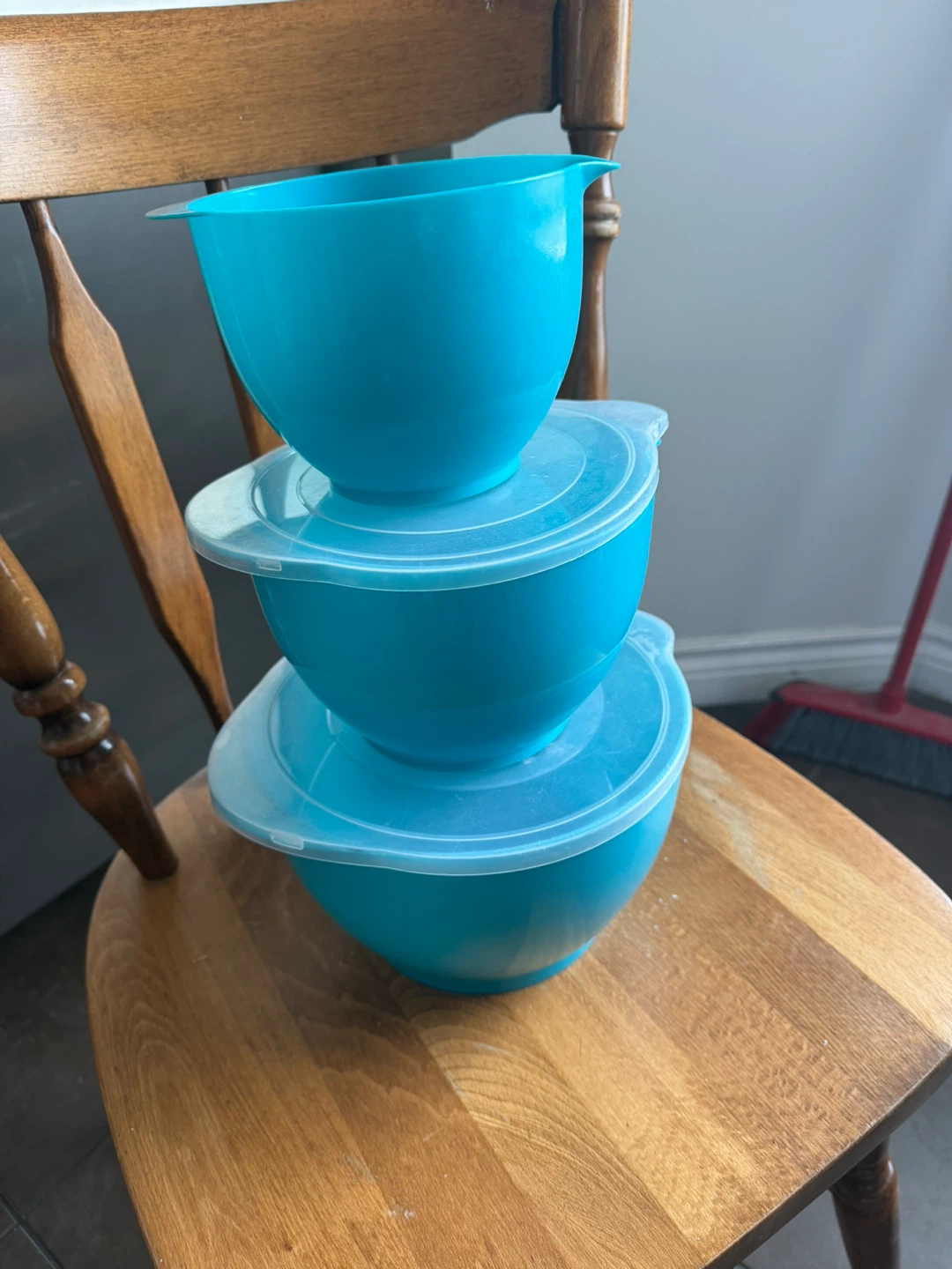 Teal Mixing Bowls with Lids (Set of 3)