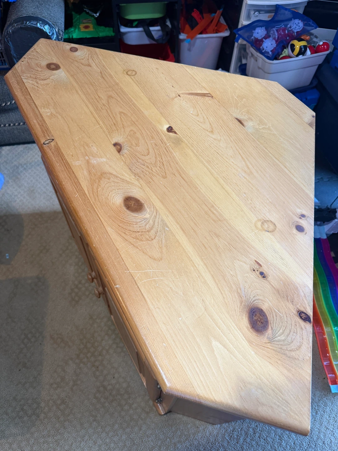 Wooden Corner TV Stand - photo 3