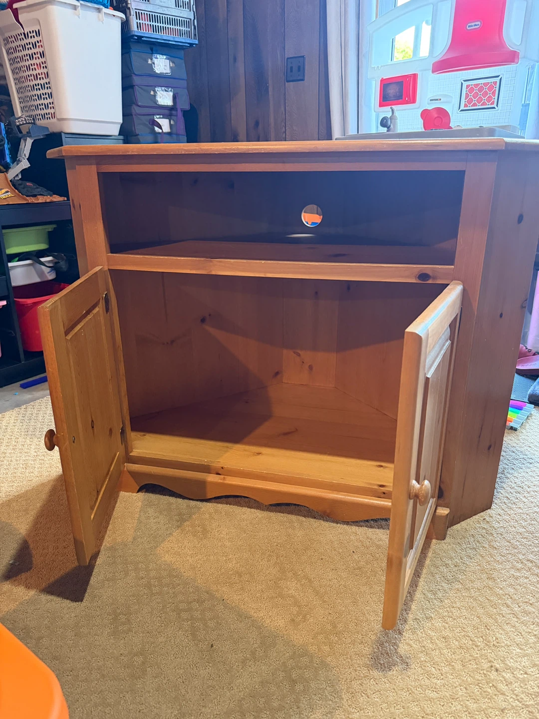 Wooden Corner TV Stand - photo 2