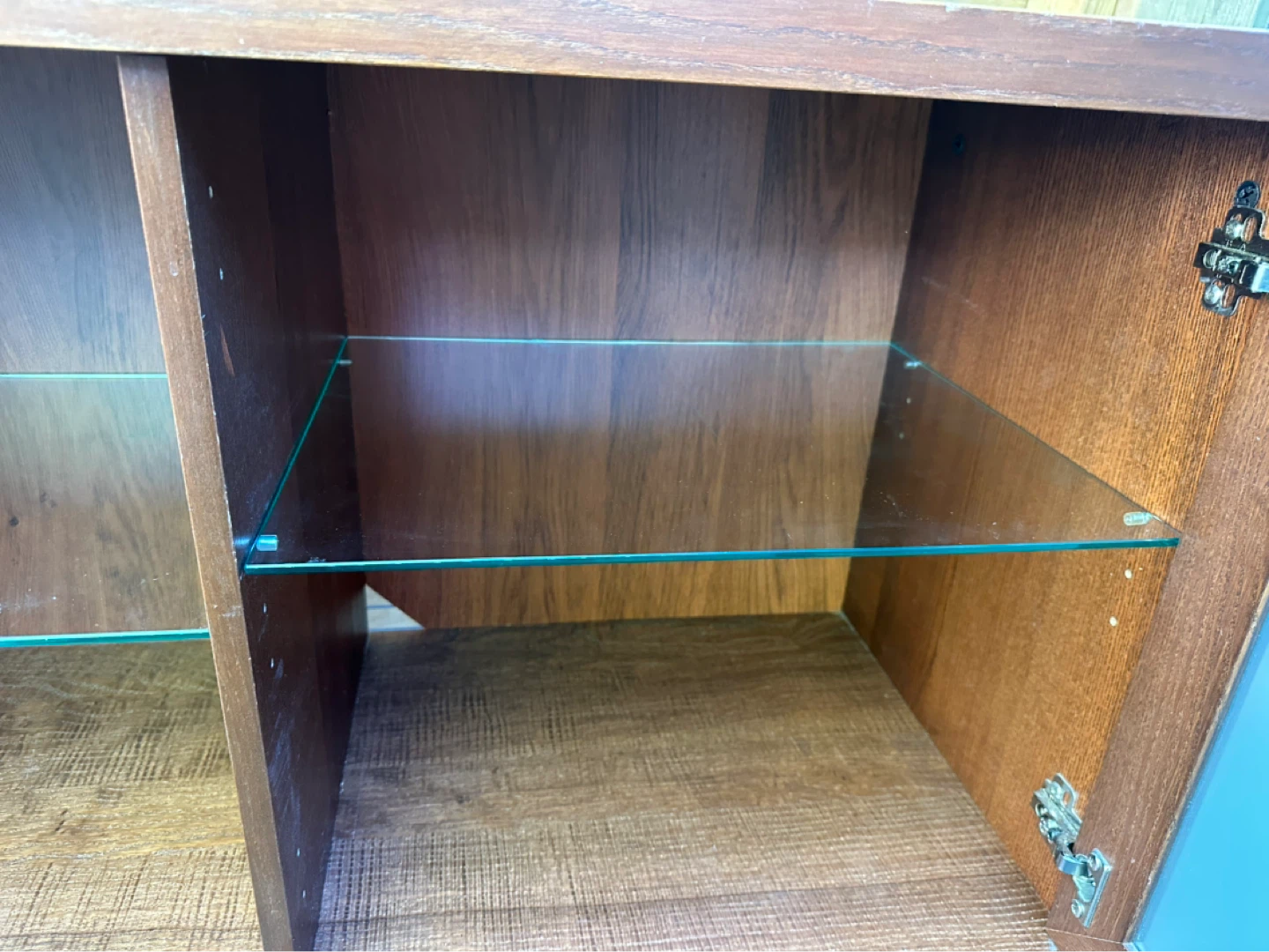 IKEA Wood media console with glass doors - photo 4