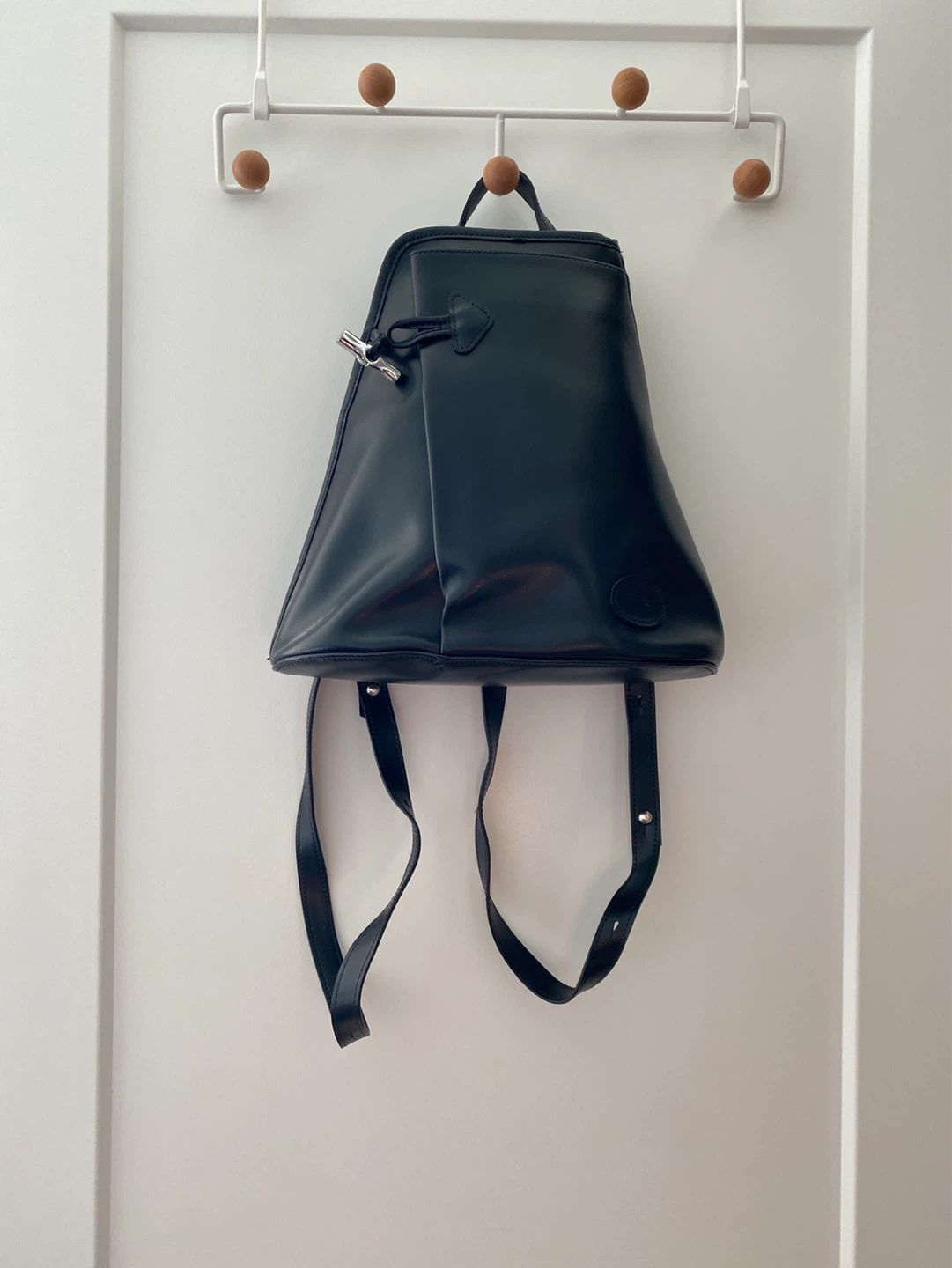 Longchamp Black Leather Backpack
