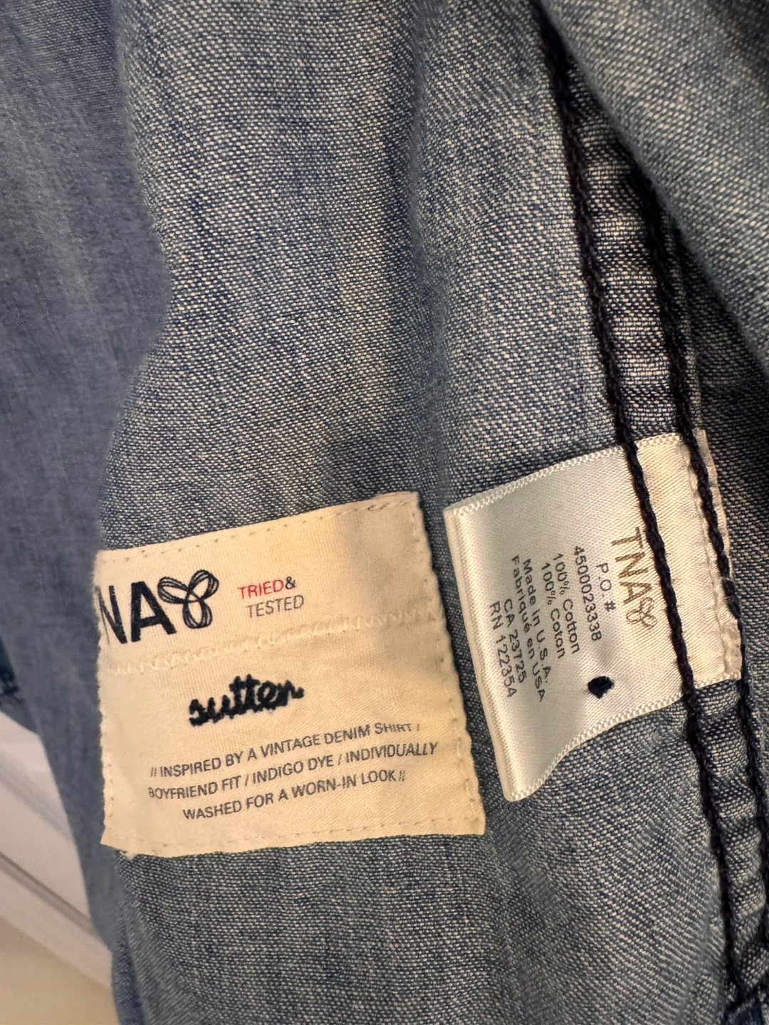 TNA Denim Shirt Size S - photo 4