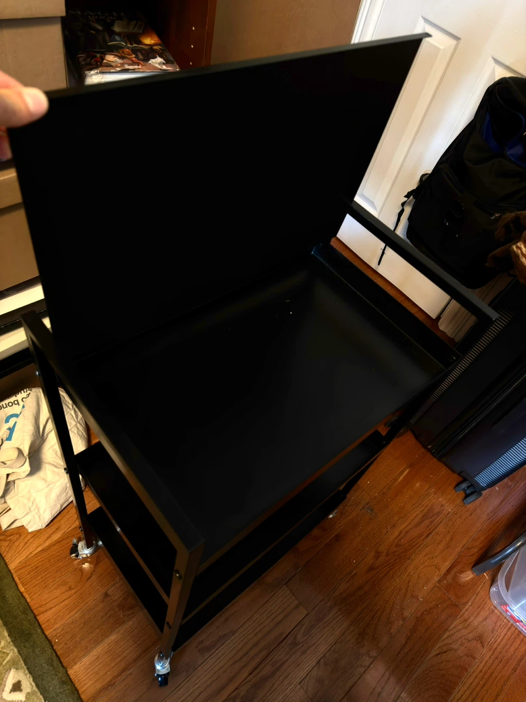 Black 3-Tier Utility Cart with Wheels - photo 3