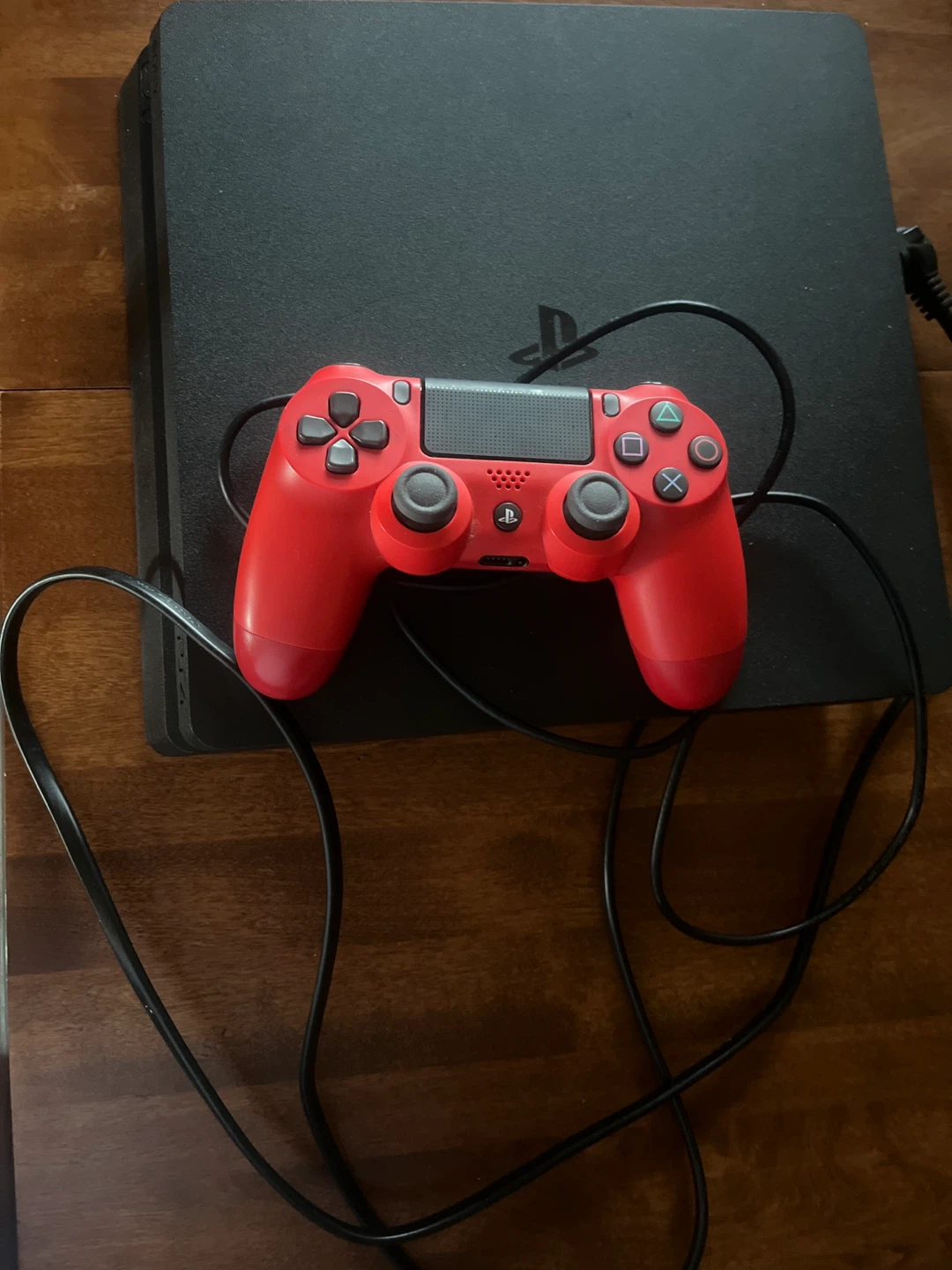 PlayStation 4 Slim Console with Red Controller