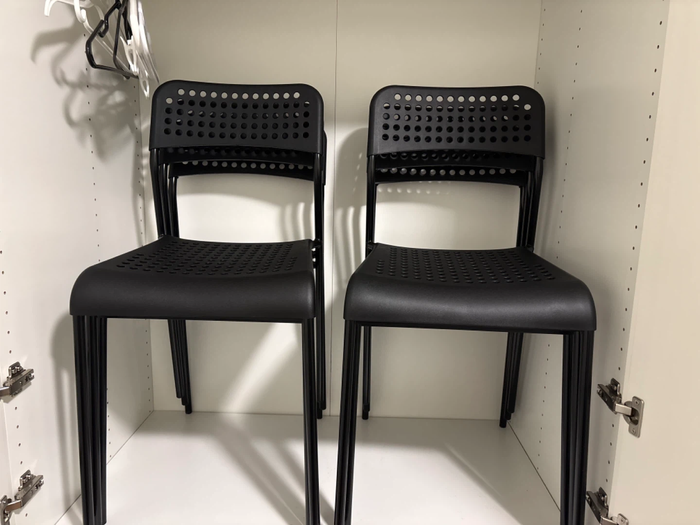 Set of 6 Black Stacking Chairs