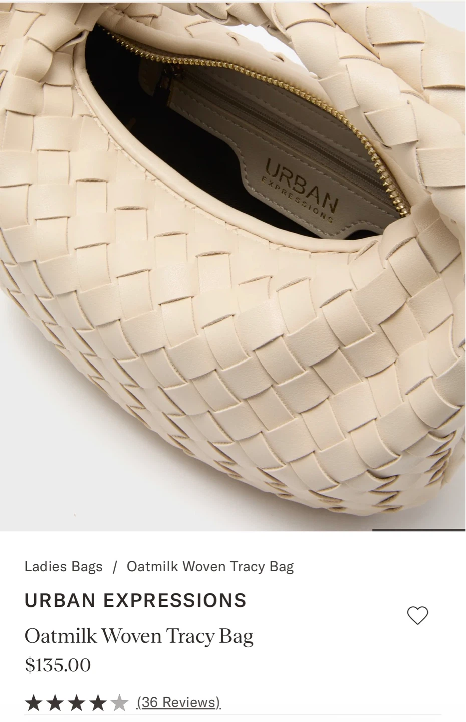 NWT Faux leather woven handbag cream - photo 2