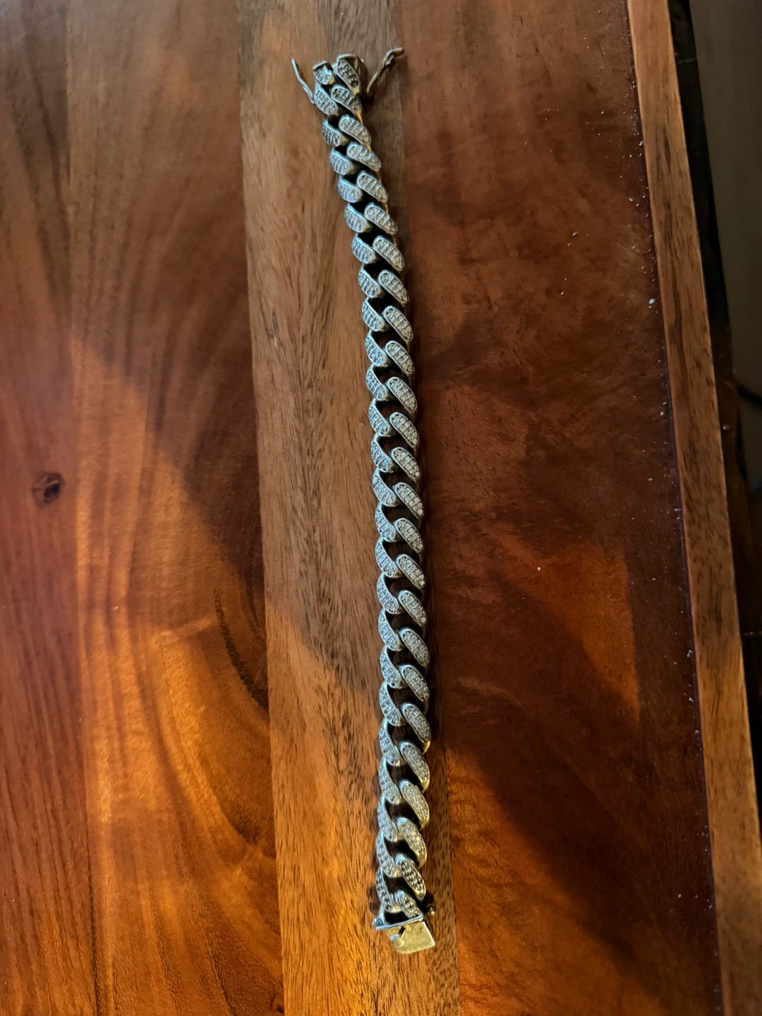 Men's Sterling CZ Cuban Link Bracelet 9inches, 10mm