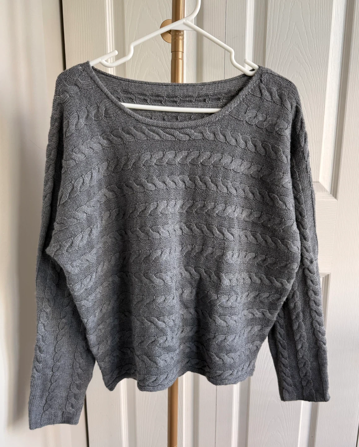Grey Cable Knit Sweater