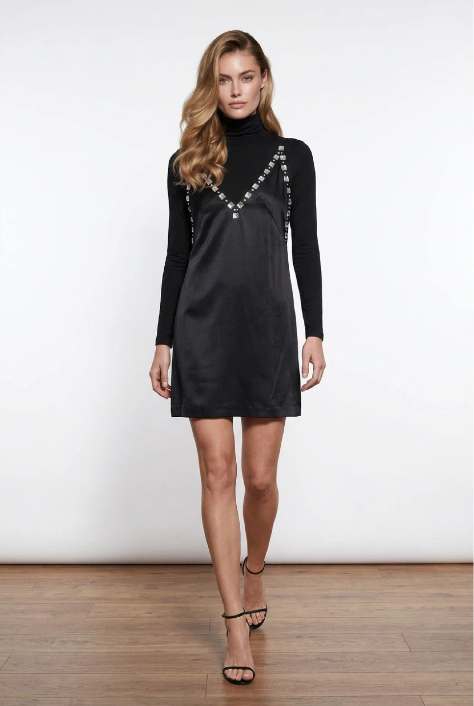 Maje Black Dress with Rhinestone Size 34