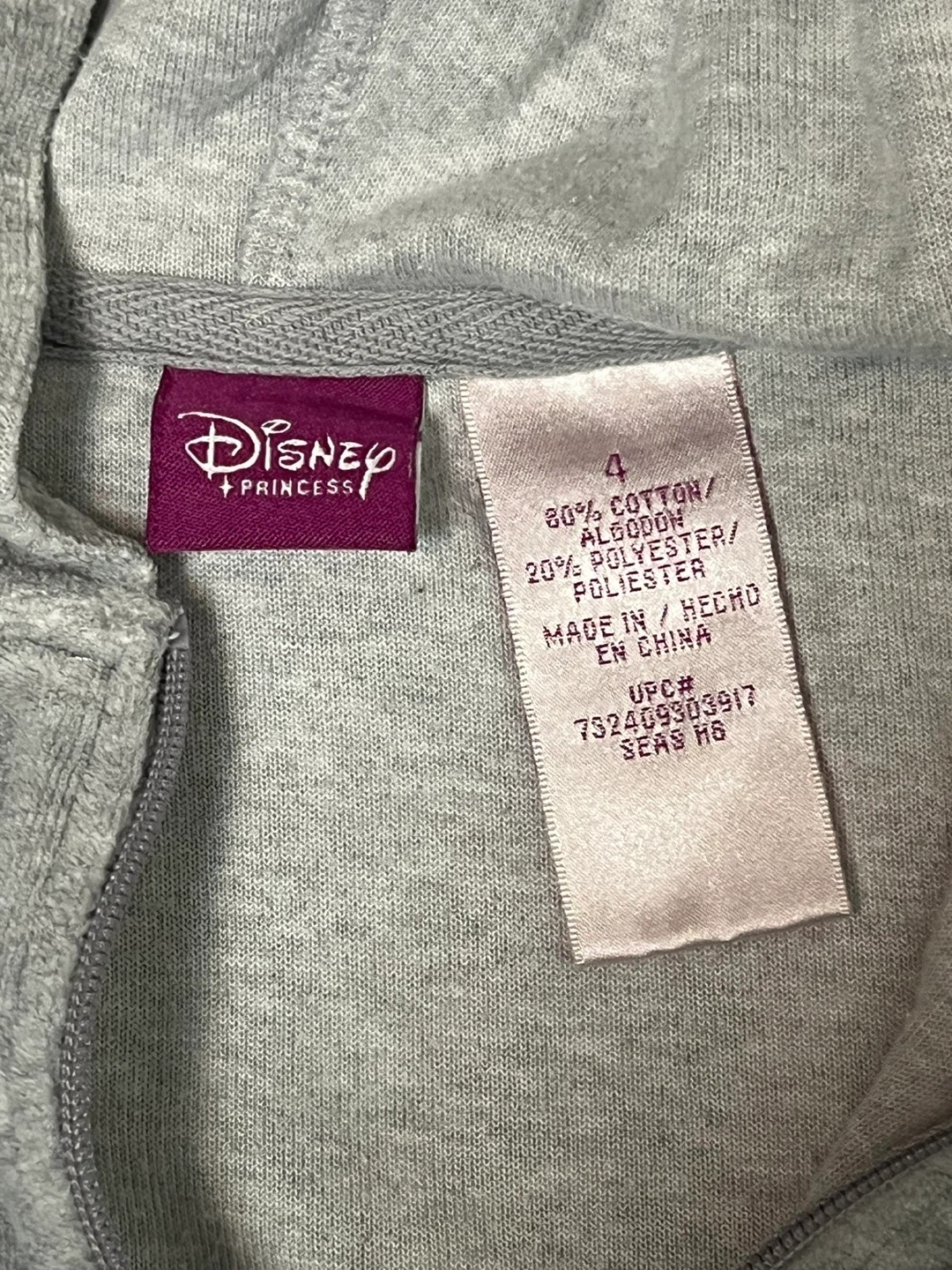 Disney Princess Hoodie Girls Size 4 - photo 3