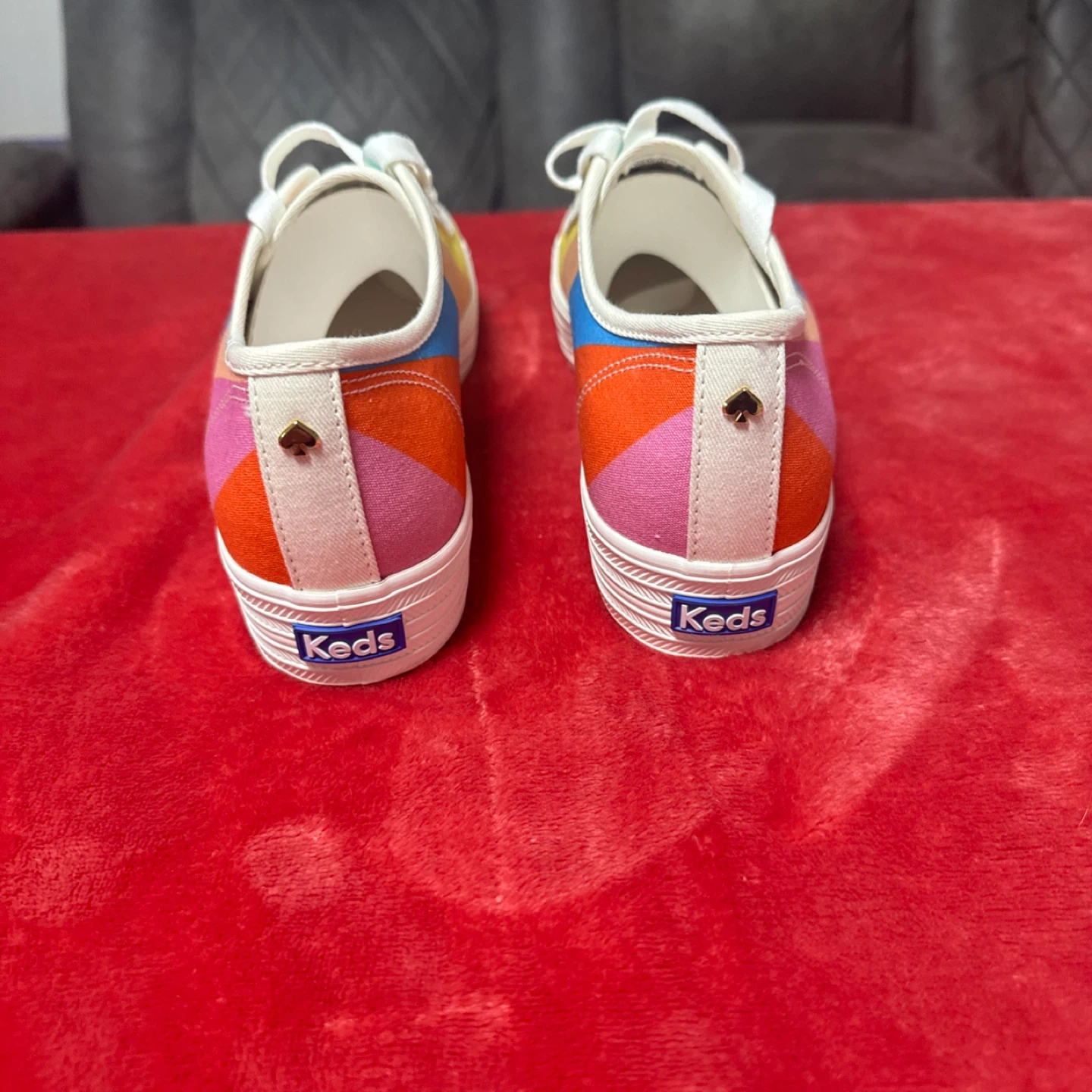 10M Kate Spade x Keds Rainbow Striped Canvas Sneakers - photo 4