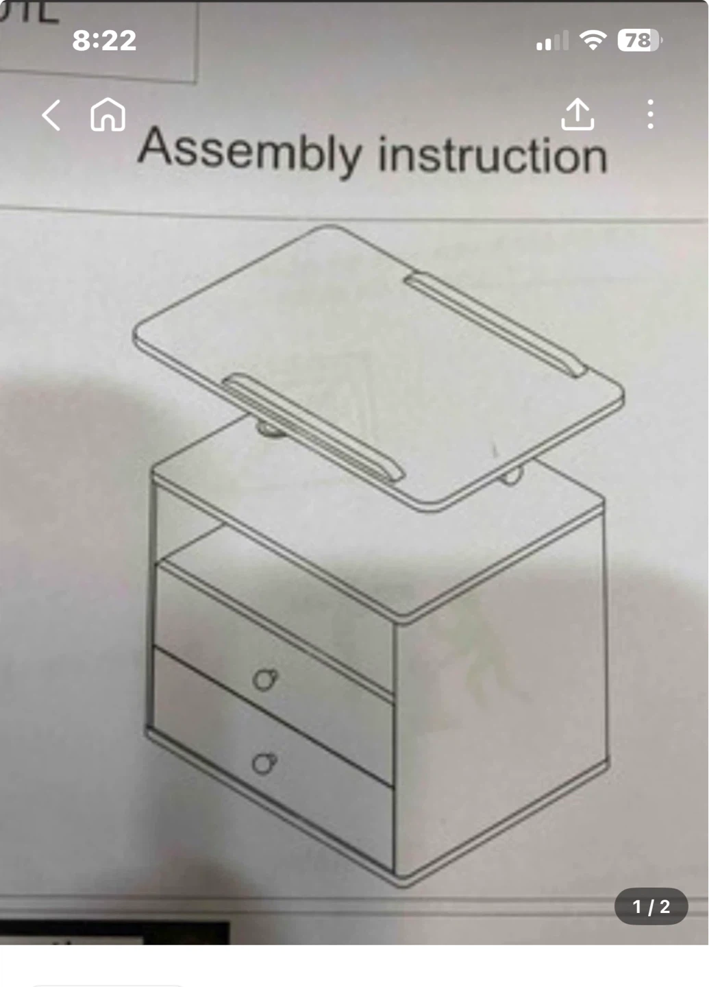 Bedside Table with 3 Drawers