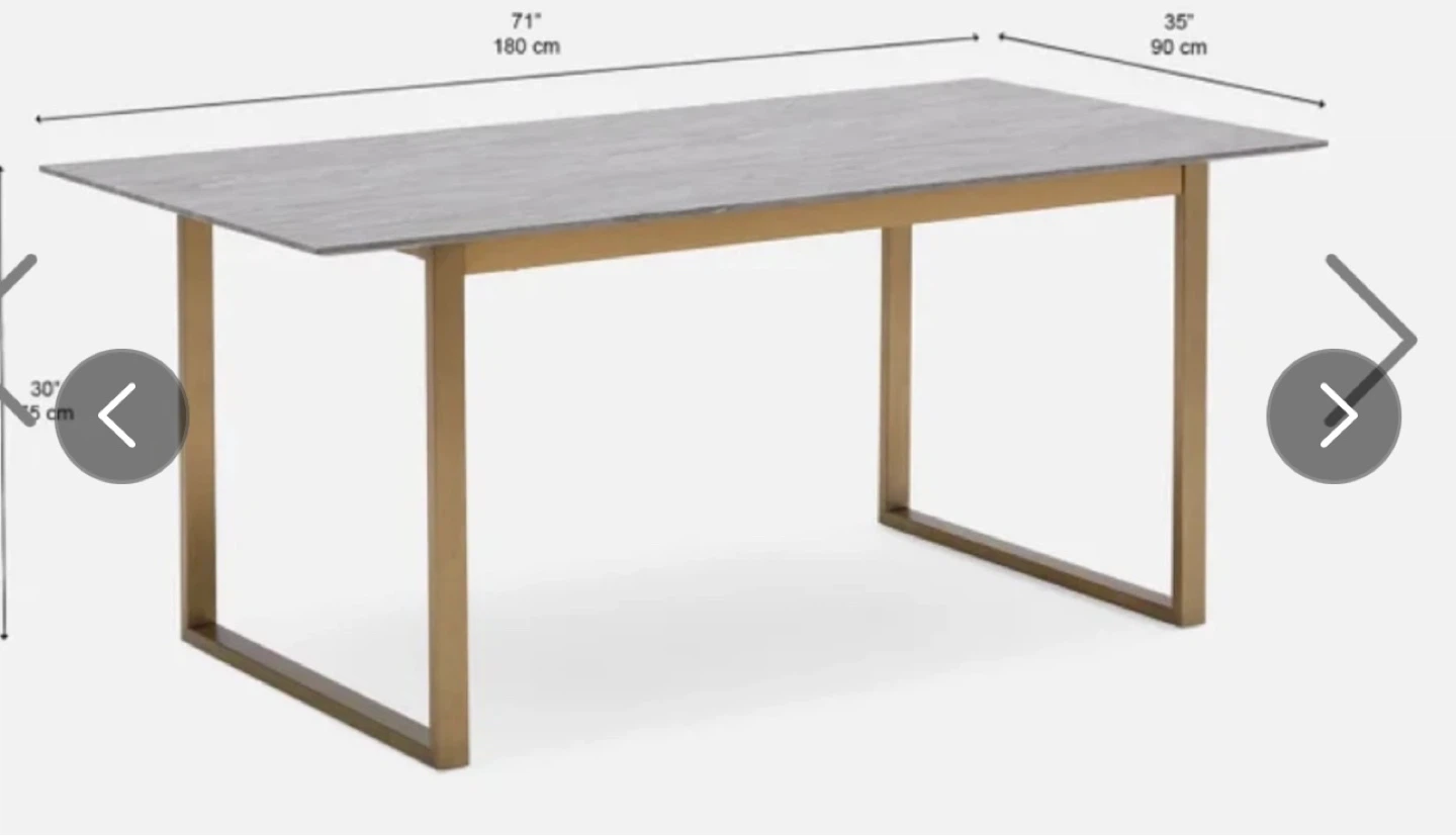 Structube Karl dining table with 4x Polly chairs 35”x71” - photo 2