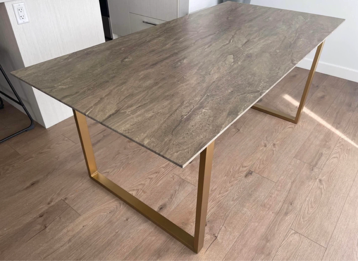 Structube Karl dining table with 4x Polly chairs 35”x71” - photo 4