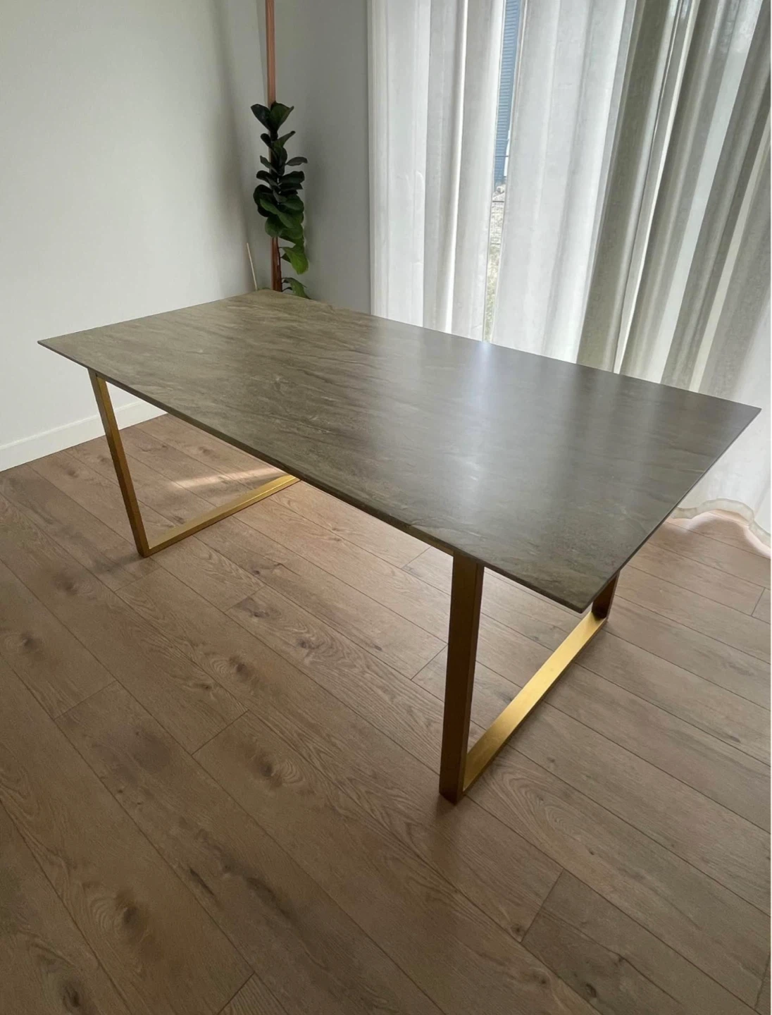 Structube Karl dining table with 4x Polly chairs 35”x71” - photo 5