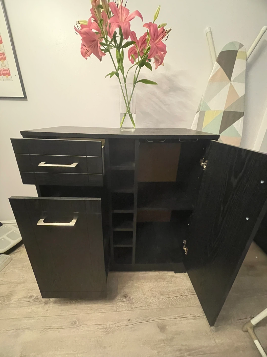 Black Accent Bar cart or Cabinet - photo 2