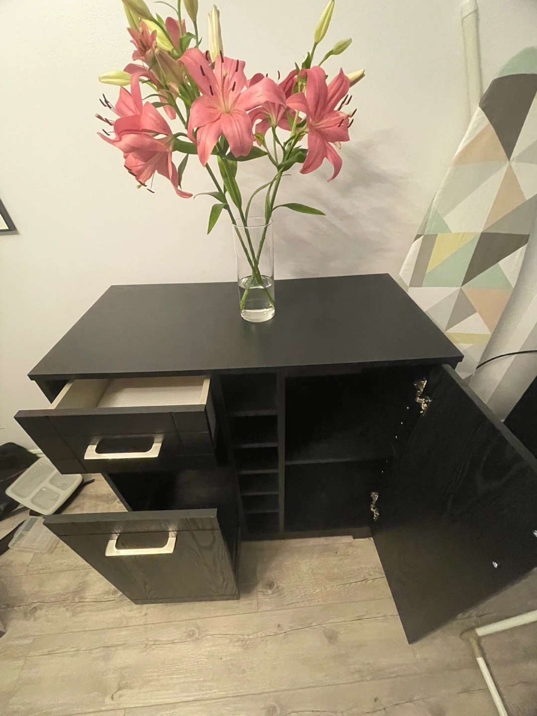 Black Accent Bar cart or Cabinet - photo 5