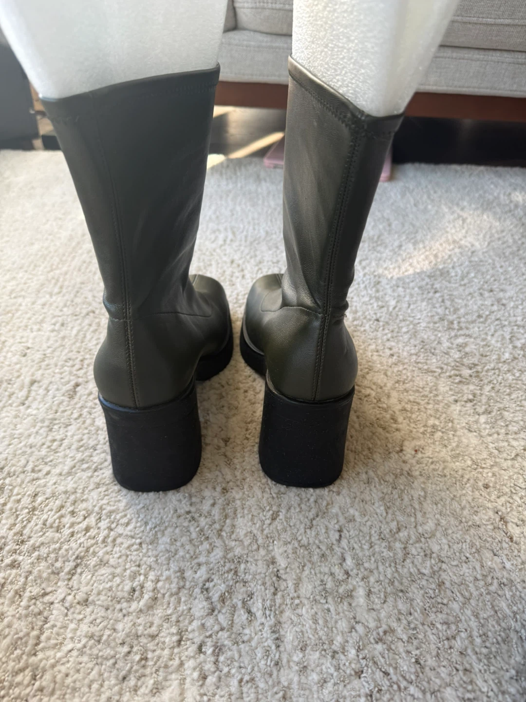 Olive Green Platform Boots - photo 4