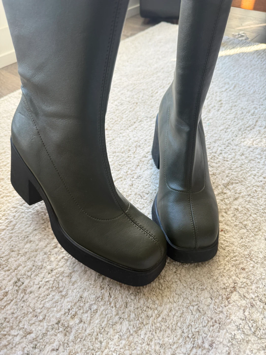 Olive Green Platform Boots - photo 2
