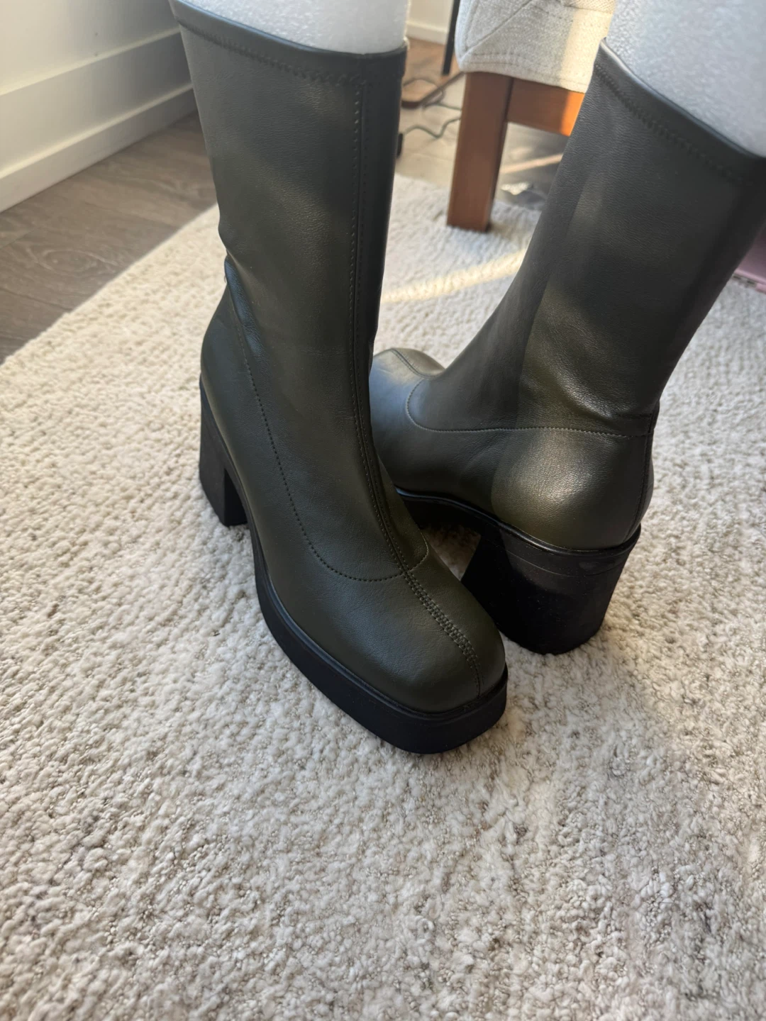 Olive Green Platform Boots - photo 3
