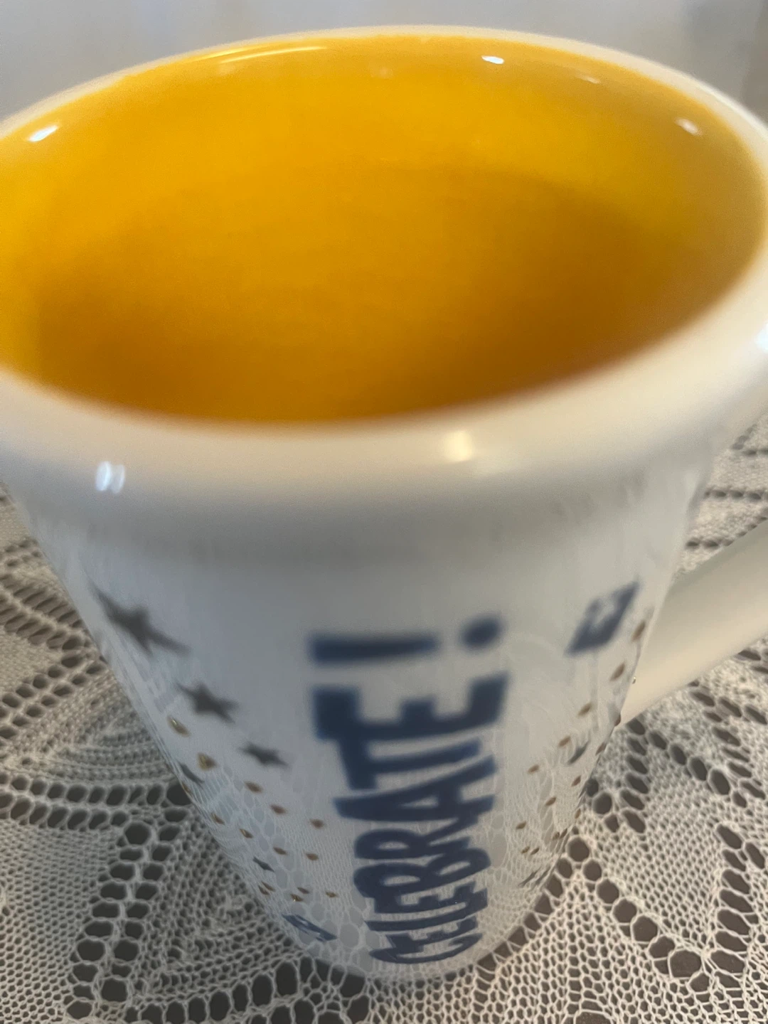 Celebrate Mug and tea cup with Red Cozy