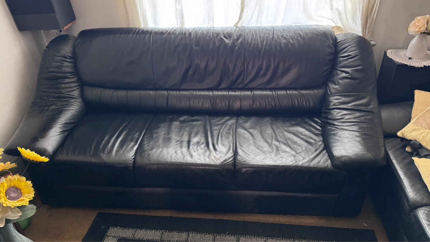 Black Leather Sofa