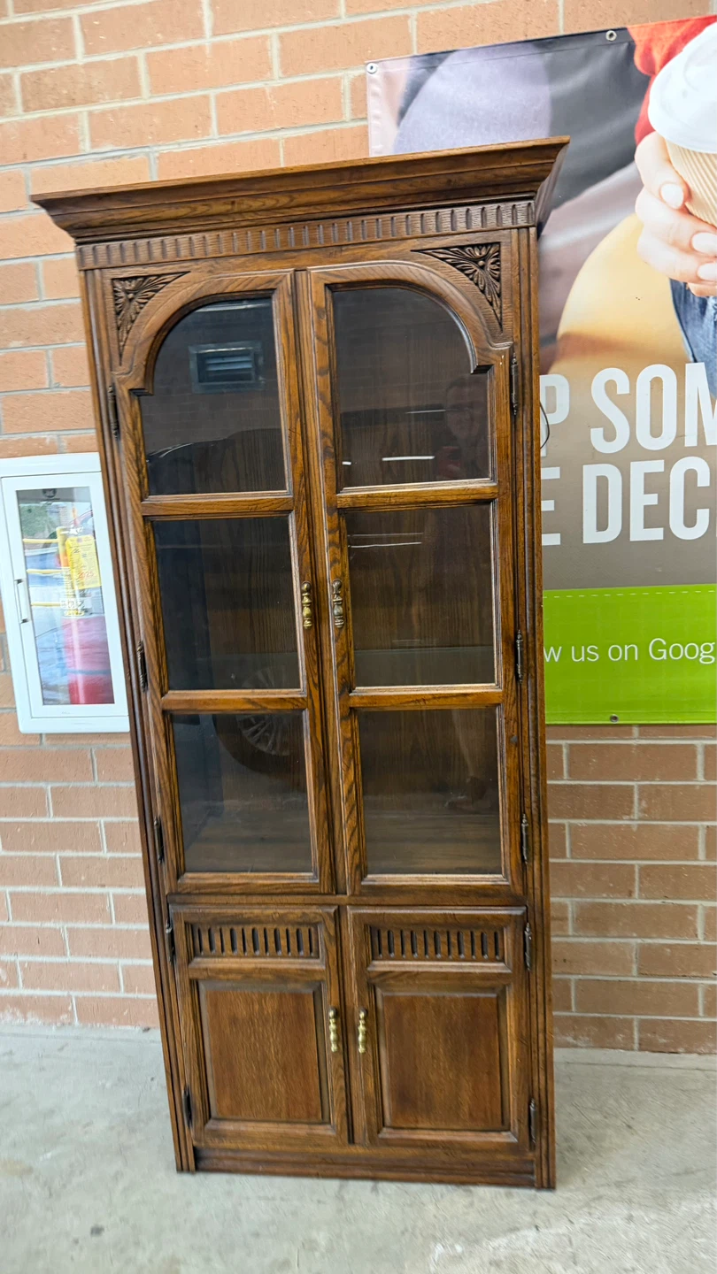 Wood Display Cabinet with Glass Doors - photo 4