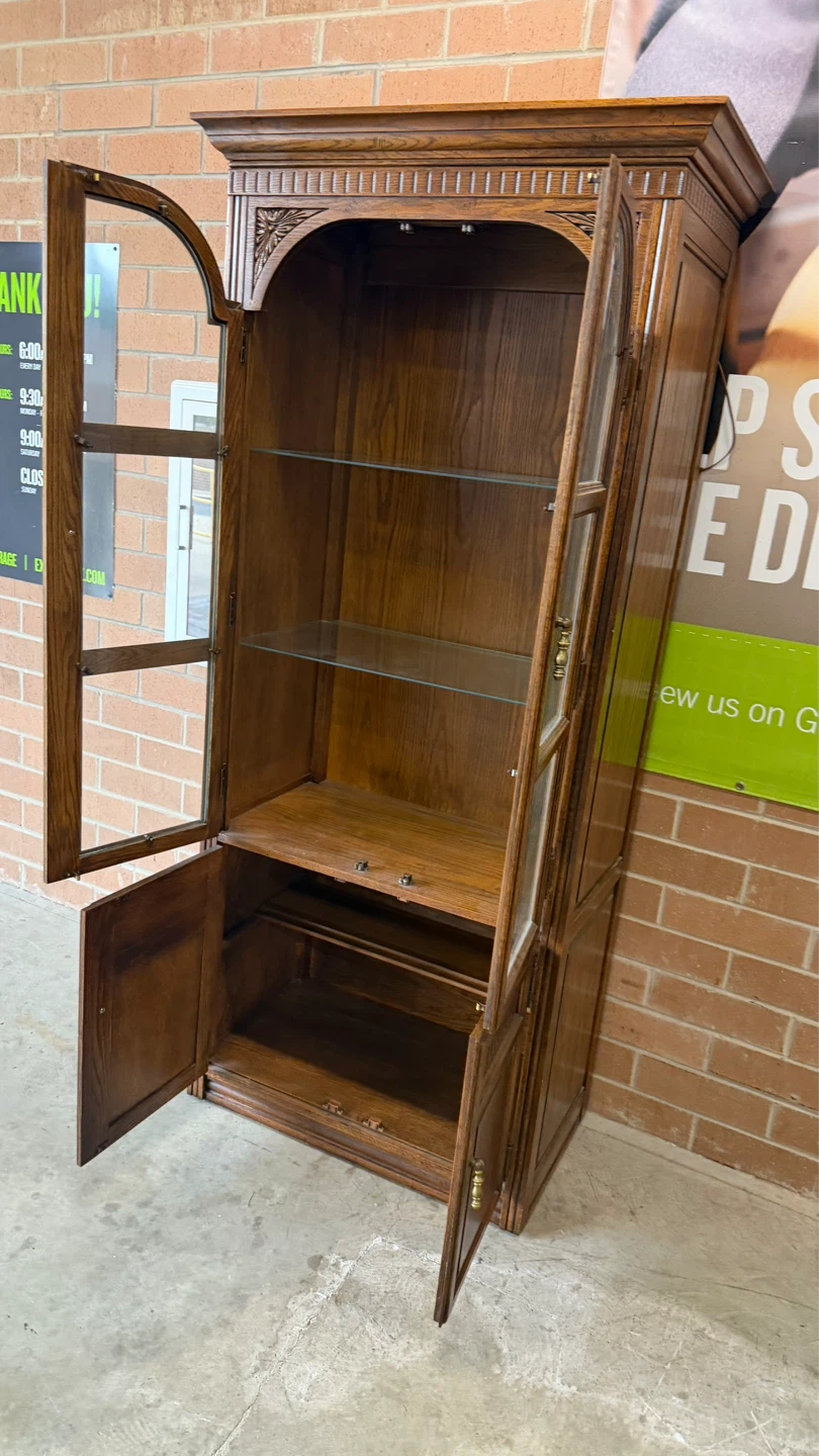 Wood Display Cabinet with Glass Doors - photo 5