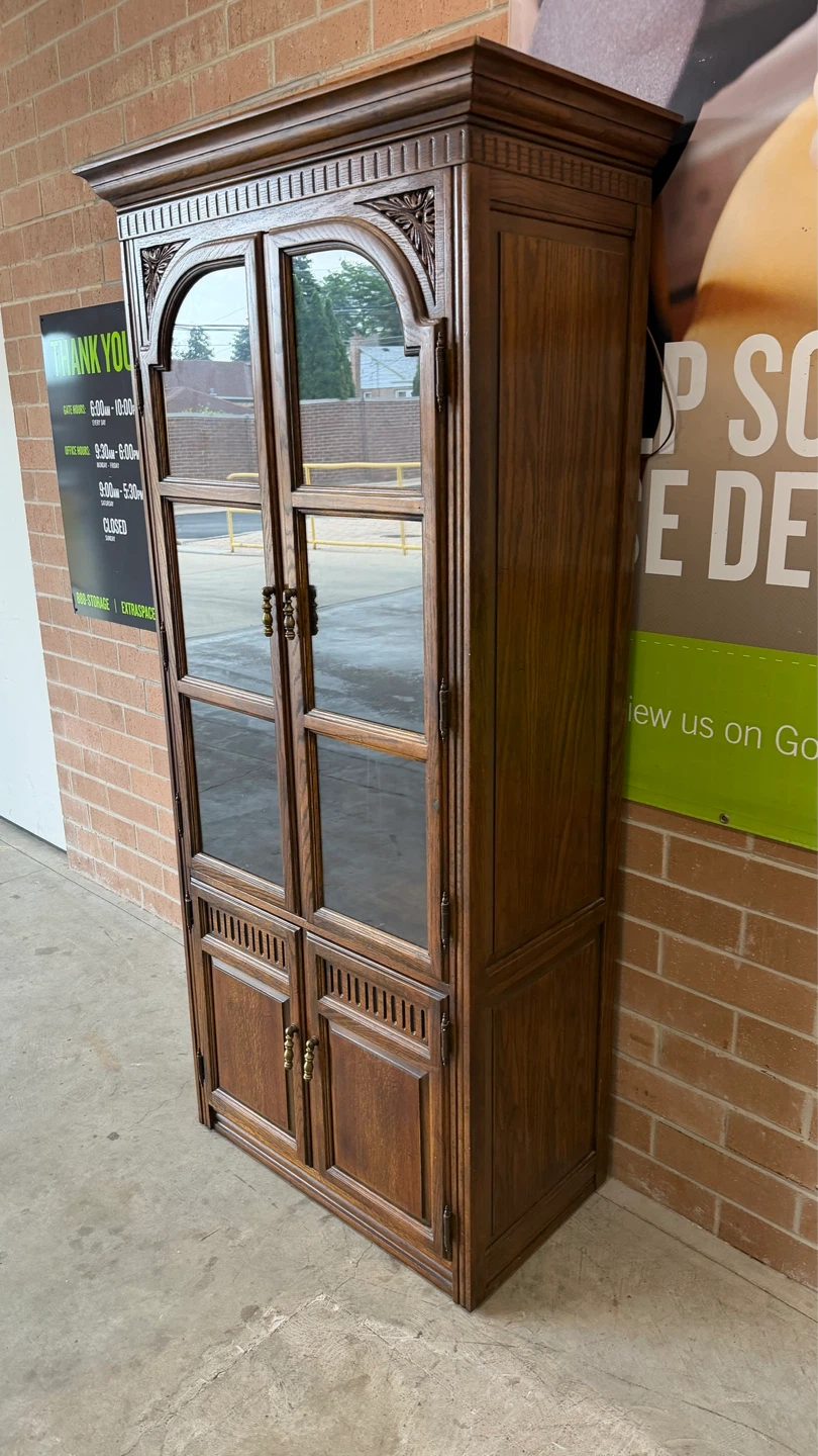 Wood Display Cabinet with Glass Doors - photo 3