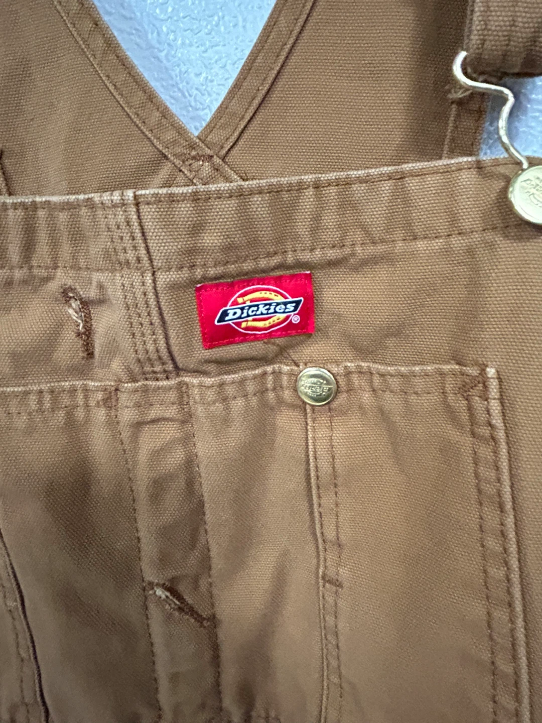 Dickies Brown Canvas Bib Overalls - photo 2