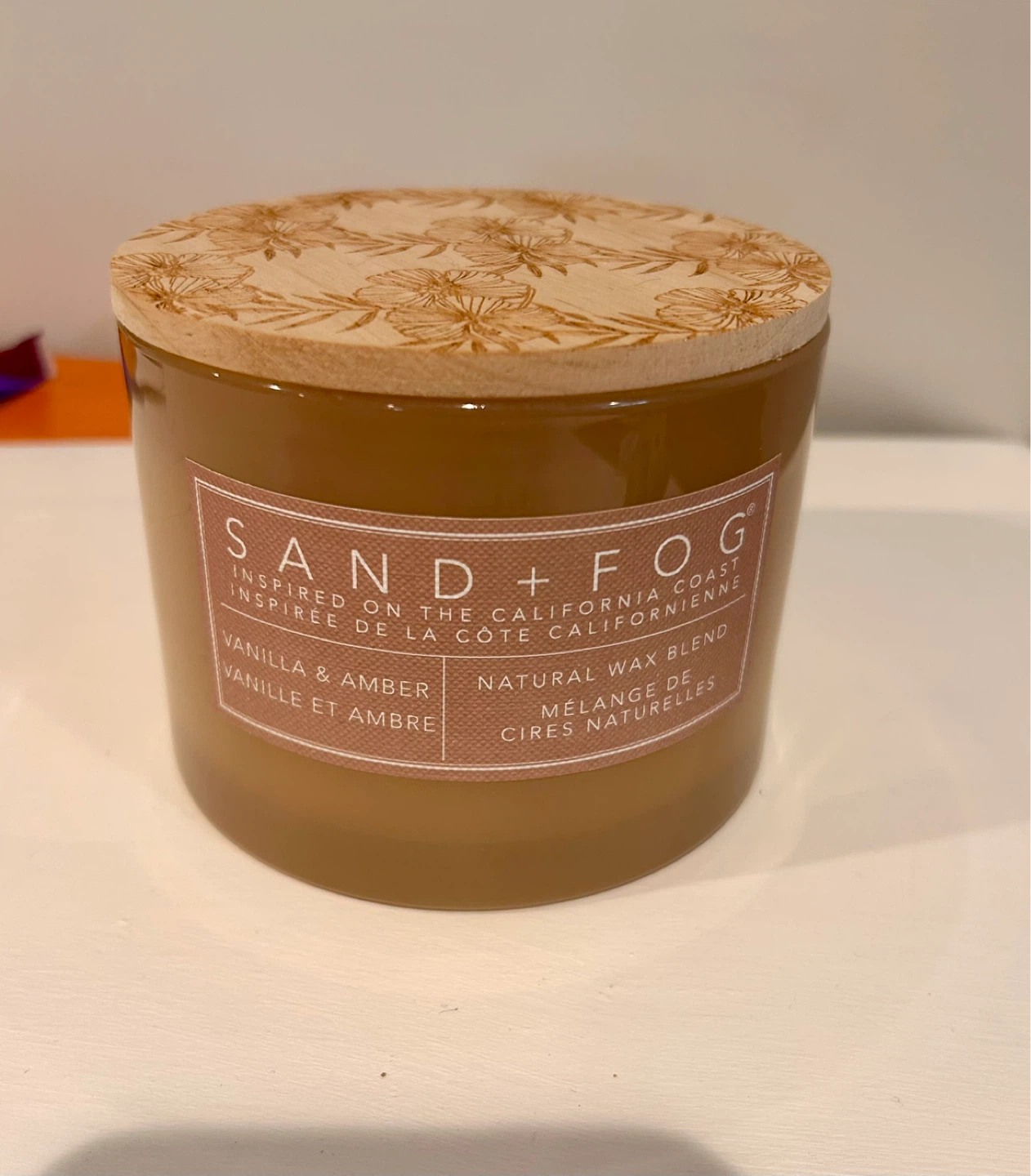 Sand and Fog Candle Vanilla and Amber Scent 12 oz Candle