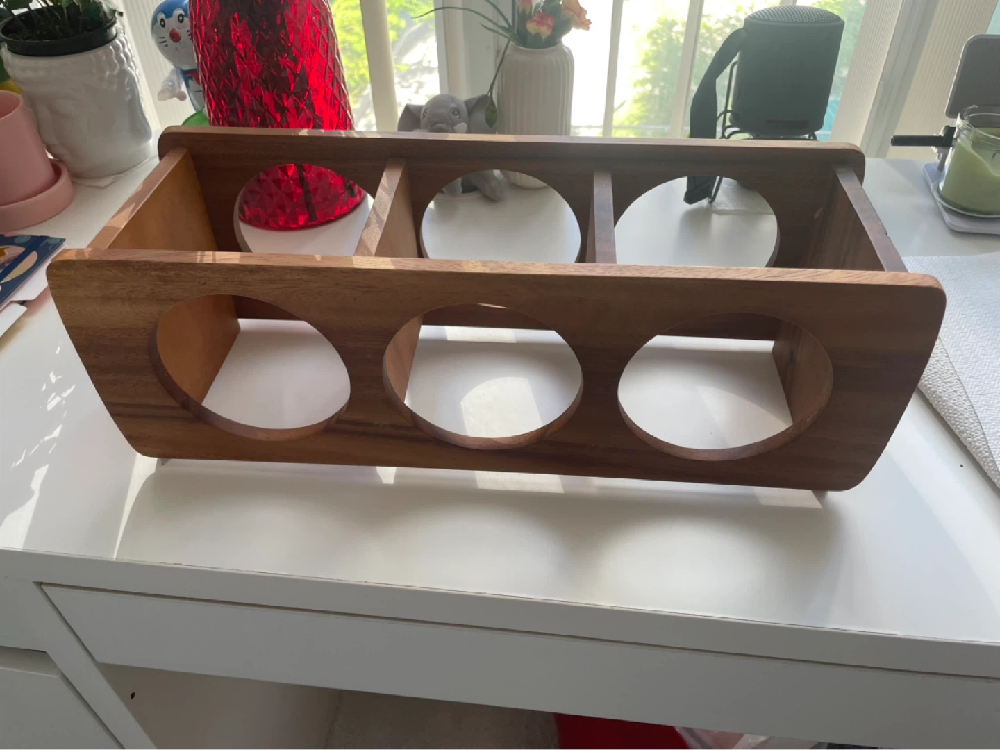 Wooden 3-Bottle Wine Rack Organizer - photo 3