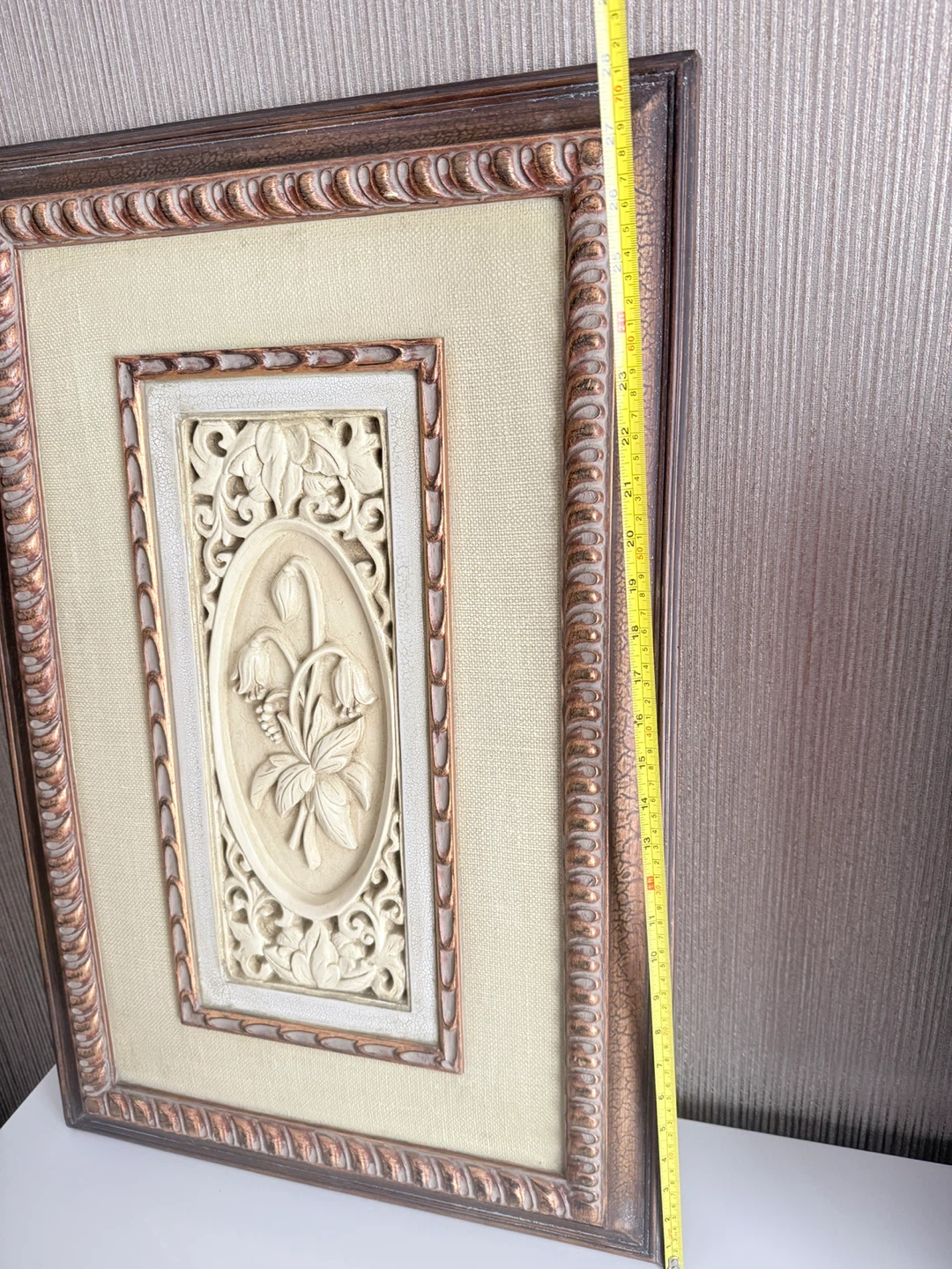 Framed Relief Wall Art Floral Design - photo 3