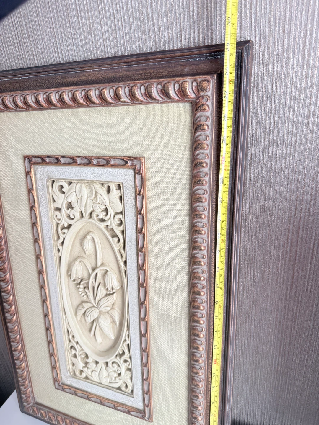 Framed Relief Wall Art Floral Design - photo 4
