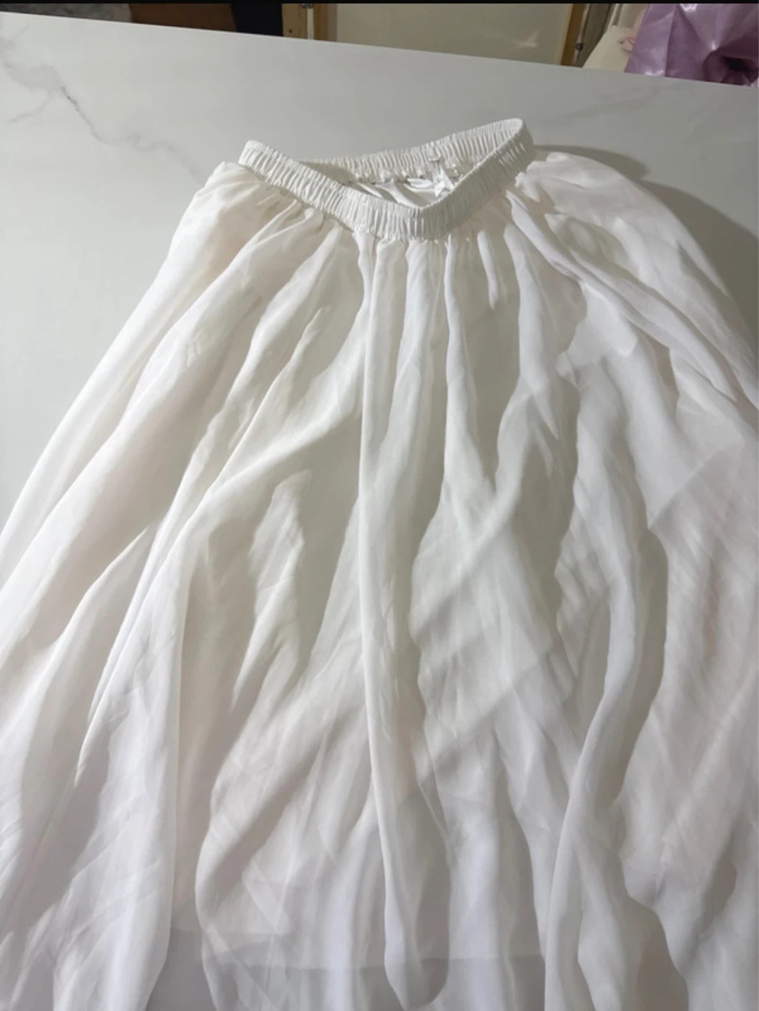 White Chiffon Maxi Skirt