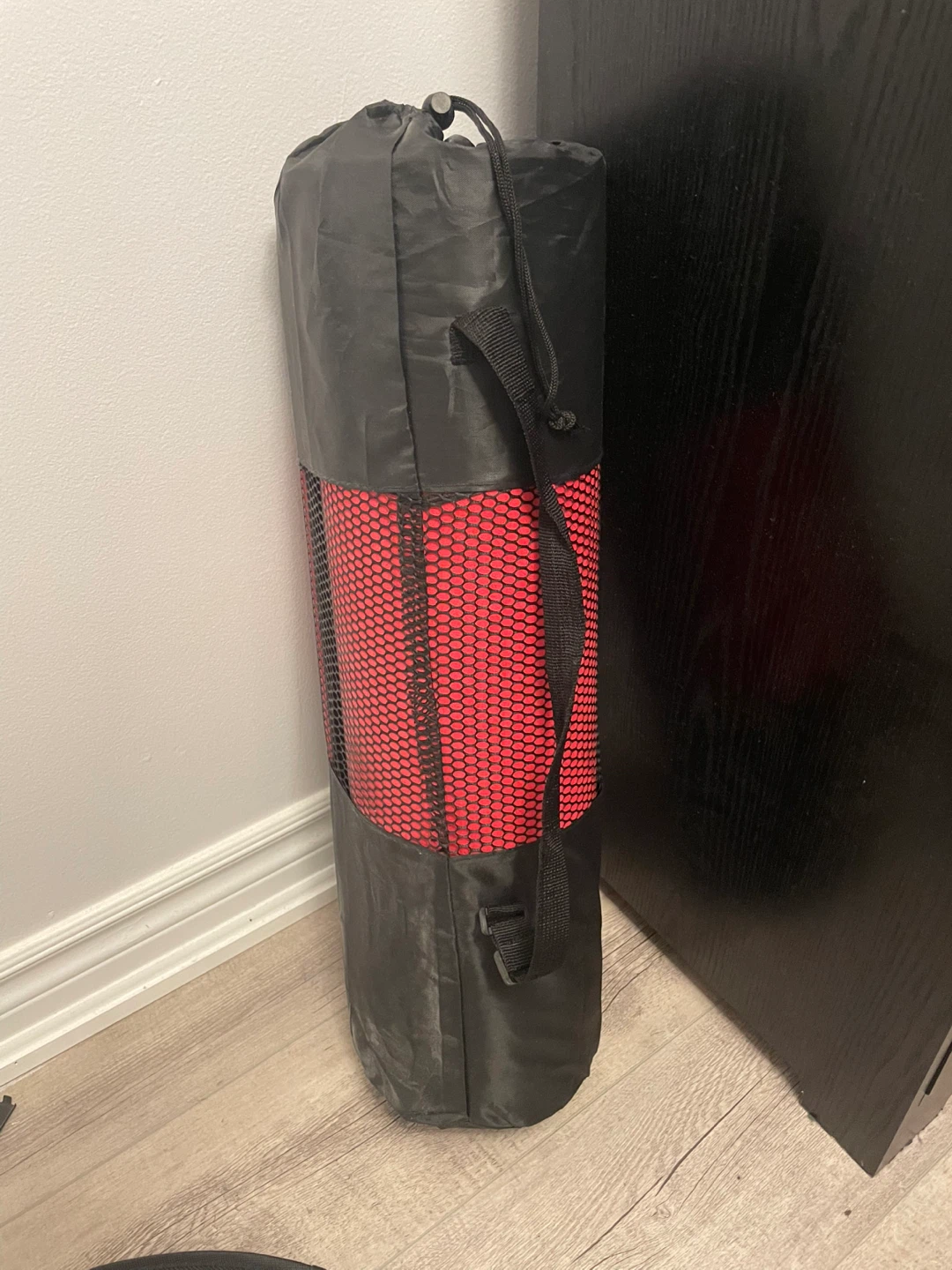 Red Yoga Mat with Black Carrying Bag