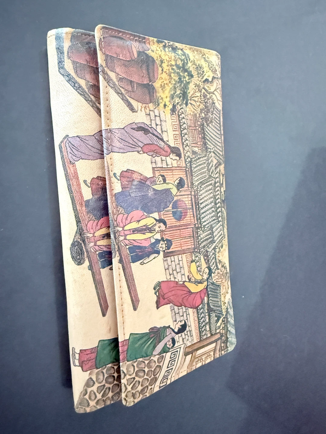 Wallet with Traditional Asian Scene Design