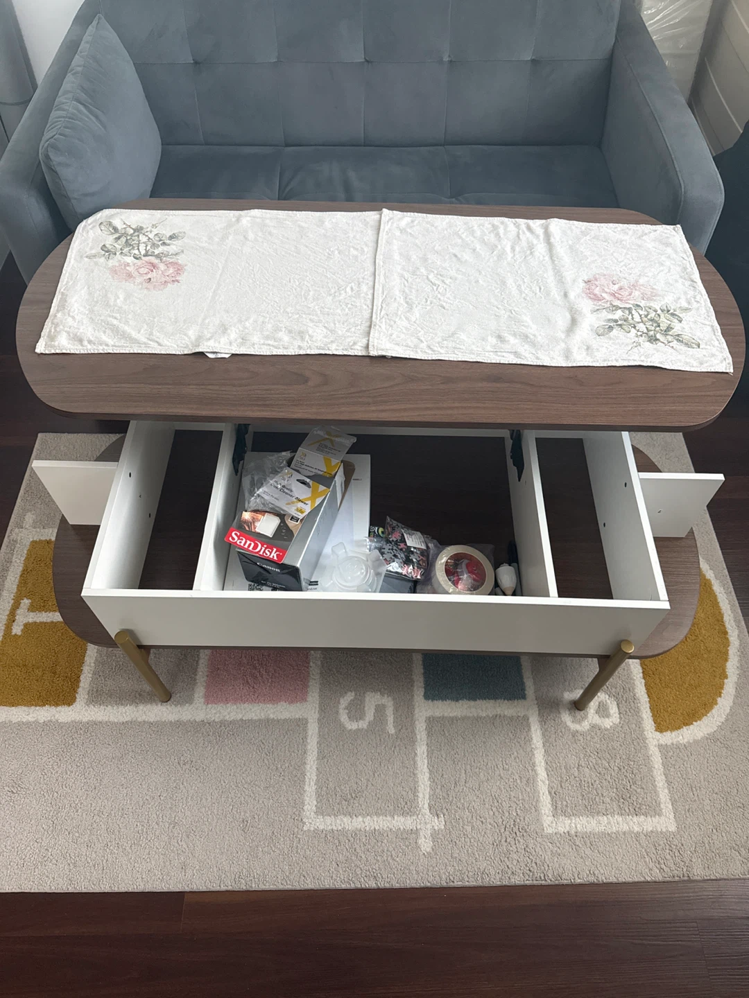 Lift Top Coffee Table with Storage - photo 2