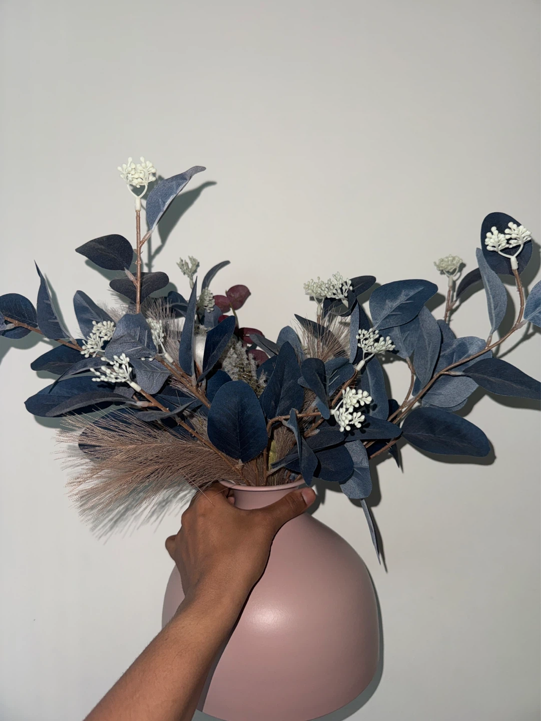 Faux Floral Arrangement in Pink Vase